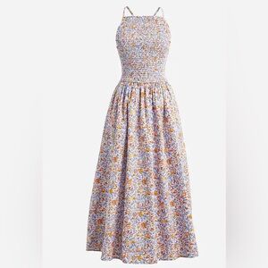 J. Crew Multicolor Floral Midi Dress